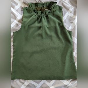 JCrew sleeveless ruffle neck top